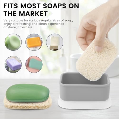 Travel Soap Container with Leakproof Silicone Lid and Drainage Pad