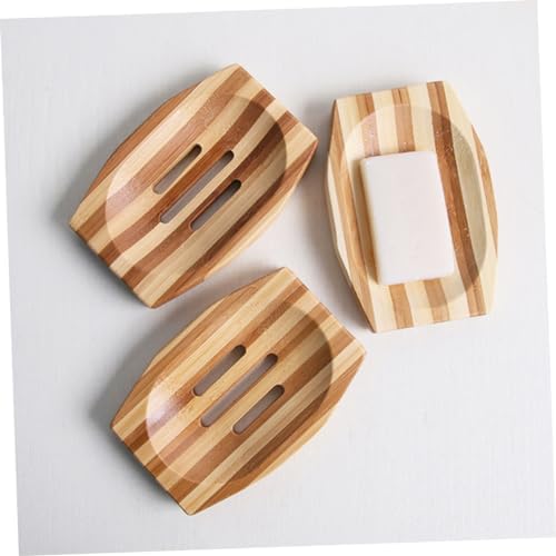 COSMEVIVI 1pc Natural Wood Soap Dish Retro Design