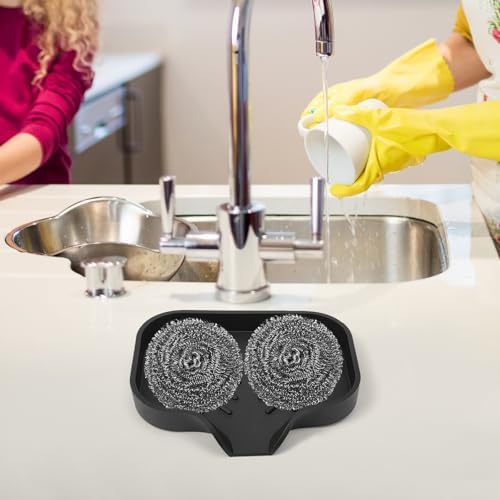 Premium Silicone Soap Dish with Drain Spout - Multifunctional Sink Organizer