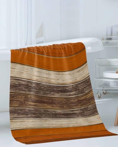 3 Piece Farmhouse Burnt Orange Bath Towel Set with Hand Towel and Washcloth