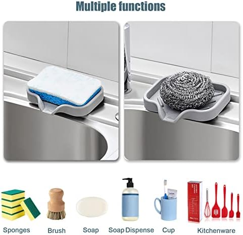 XIACIBDUS 2PCS Silicone Soap Holder for Kitchen Sink and Counter