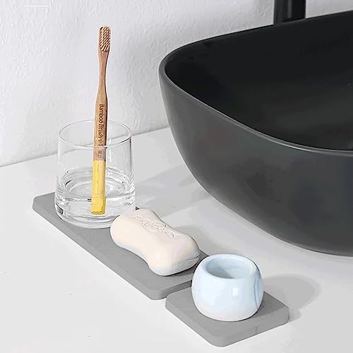 Set of 4 Diatomite Coasters for Water Absorption