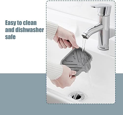 XIACIBDUS 2PCS Silicone Soap Holder for Kitchen Sink and Counter