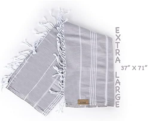 Loop Linen Turkish Beach Towel - Grey