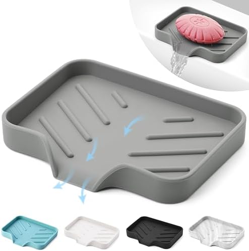 AG Company Silicone Soap Bar Holder - Premium Gray Self-Draining