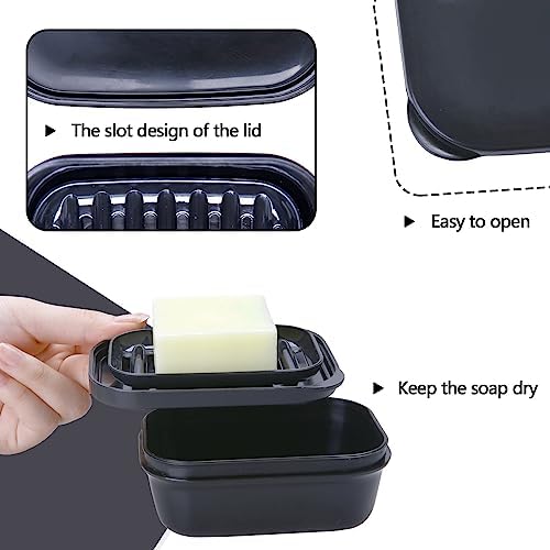 PUTING 1 Pack Travel Soap Holder Black