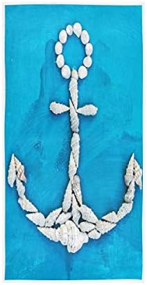 Exnundod Blue Marine Anchor Hand Towel Beach Spa