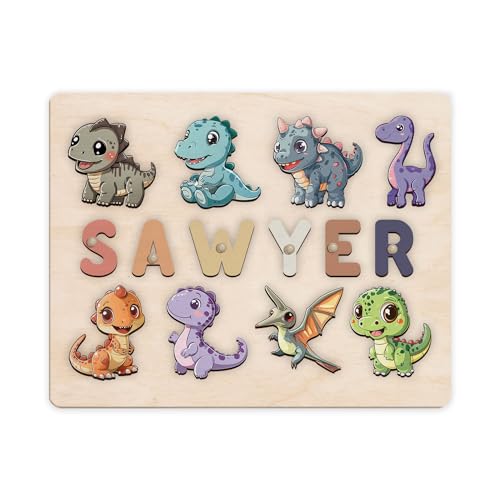 Personalized Wooden Dinosaur Puzzle for Kids