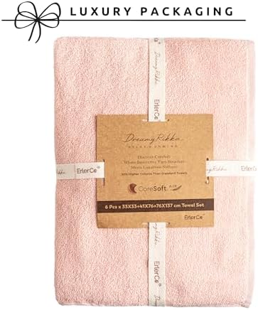 DREAMY RIKKA 6-Piece Turkish Towel Set with Coresoftair Technology
