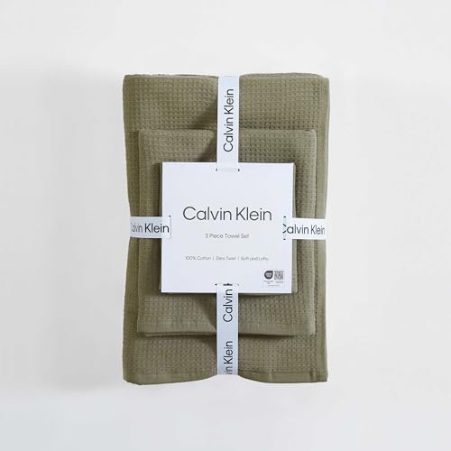 Calvin Klein Bath Towels - 3-Piece Set Dusty Green