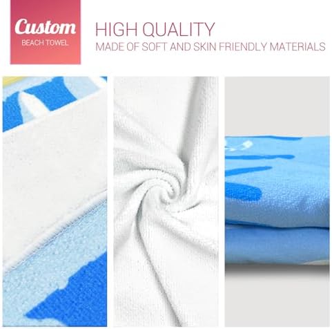 Personalized Kids Beach Towels with Names - Mermaid Design