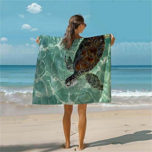 Sea Turtle Fluffy Oversized Beach Towel 32x64 Inch