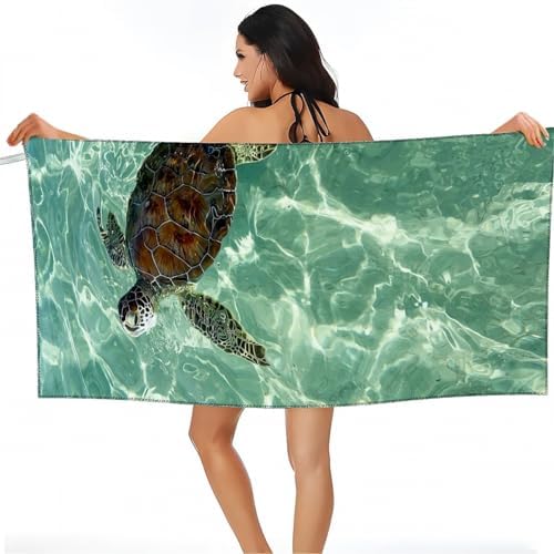 Sea Turtle Fluffy Oversized Beach Towel 32x64 Inch