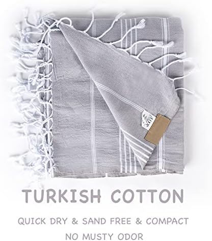 Loop Linen Turkish Beach Towel - Grey