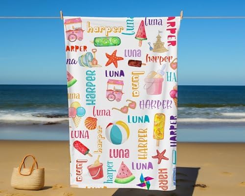 Personalized Ice Cream Beach Towel for Kids