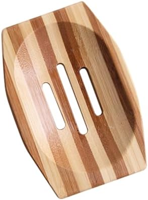 1pc Natural Wood Soap Dish Retro Design Holder for Bathroom Kitchen