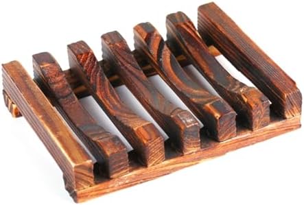Luxshiny Bamboo Wooden Soap Dish for Shower and Bathtub