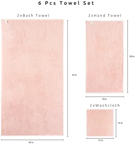 DREAMY RIKKA 6-Piece Turkish Towel Set with Coresoftair Technology