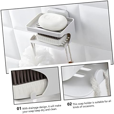 ABOOFAN Double Layer Hanging Soap Rack for Bathroom