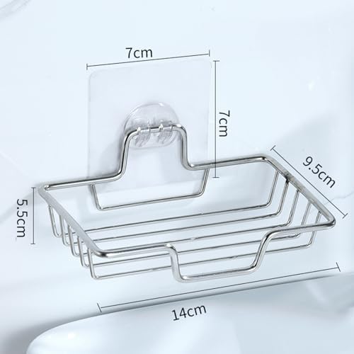 Stainless Steel Soap Holder with Drainage and Anti-Slip Design