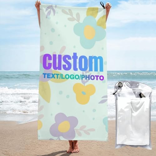 WOTYAPA Custom Beach Towels with Packaging Bag
