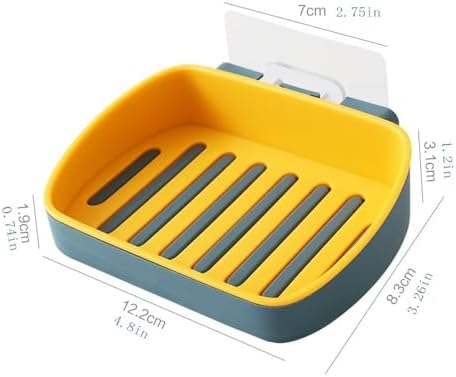 Draining Soap Dish with Water Tray Holder Gray