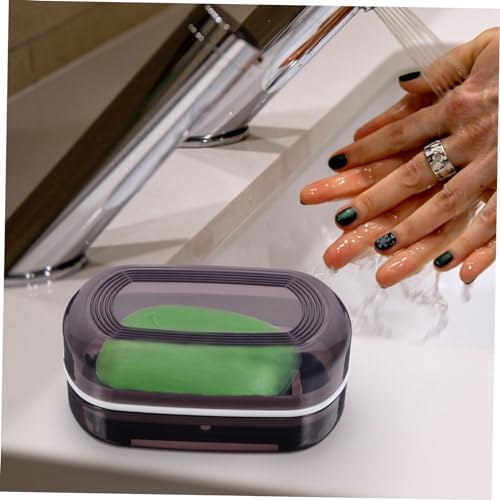 Alipis Portable Soap Holder with Lid Dual Drainage Travel Storage Box
