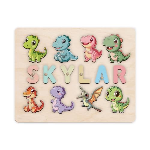 Personalized Name Dinosaur Puzzle Montessori Toy