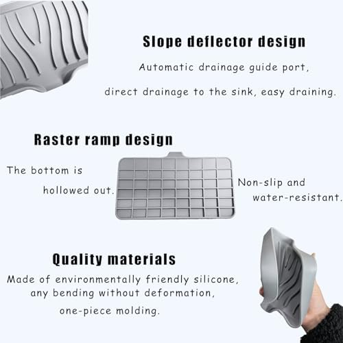 3 Pcs Silicone Soap Dish Set for Bathroom Kitchen Sink
