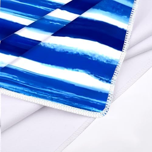 ORMAN Blue Stripes Beach Towel 55x28 Microfiber 1