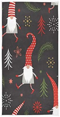 Exnundod Cute Christmas Gnomes Red Hats Hand Towel 1