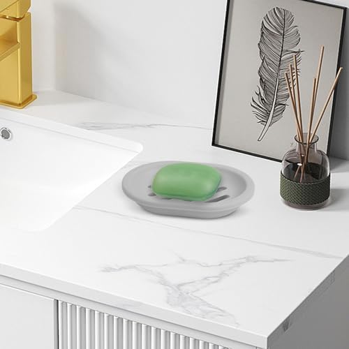 Sturdy Soap Holder with Drain 52x398x1 Inch Gray