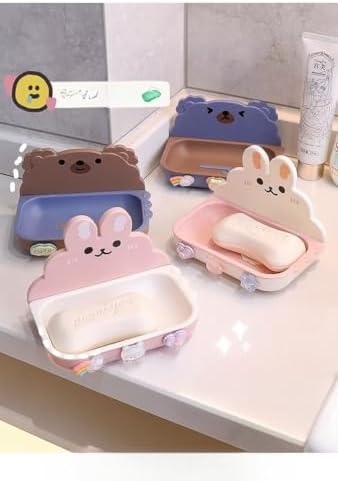 Rabbit Shape Suction Soap Holder for Shower Bathroom Kitchen