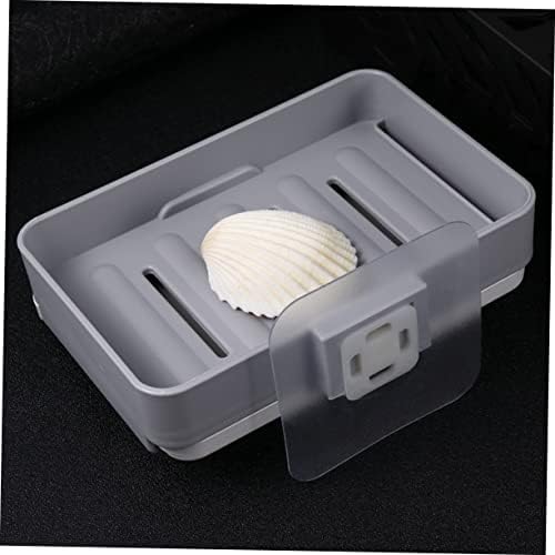 Beatifufu Wall-Mounted Soap Dish Draining Holder Sturdy Dark Grey