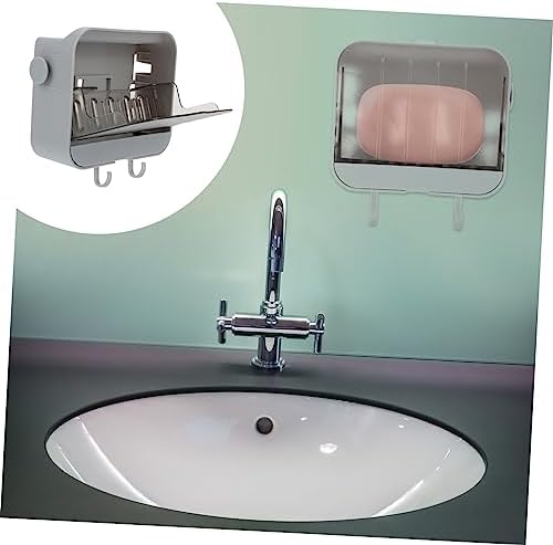 MAGICLULU 2 Hook Wall Mount Soap Dish for Bathroom and Kitchen