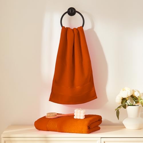 COZYART 6-Piece Orange Bath Towel Set