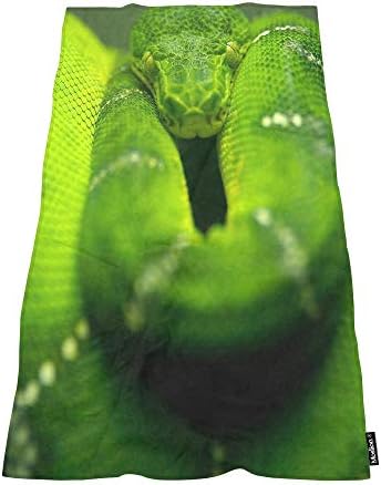 Moslion Soft Bath Towels Green Snake Wild Animal 64x32 Inches