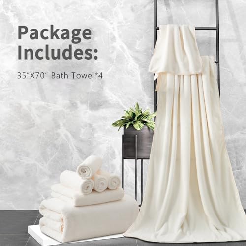 MAGGEA Extra Large Bath Sheet 4 Pack - 35x70 Inch