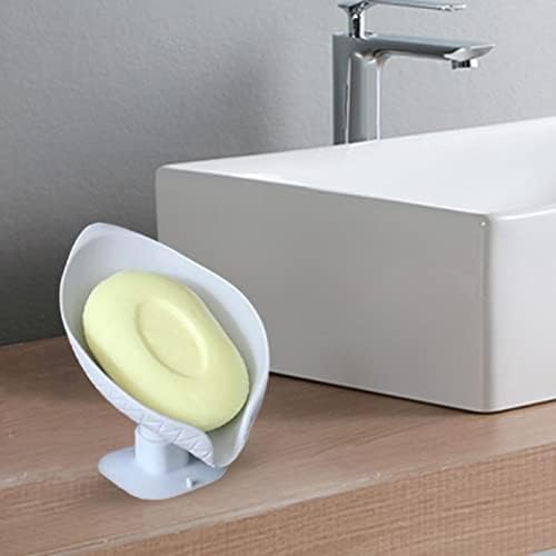 Leaf Shape Self Draining Soap Dish with Suction Cup