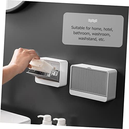 Modern Wall-Mounted Soap Dish with Hidden Storage Grey