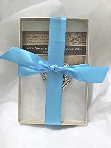 Baby Boy Infant Memorial Sympathy Angel Wings with Heart Charm Keepsake