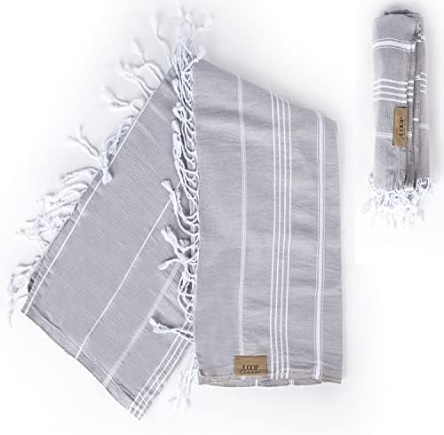 Loop Linen Turkish Beach Towel - Grey