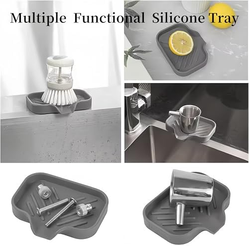 Silicone Soap Dish with Drain 1 Pcs Grey