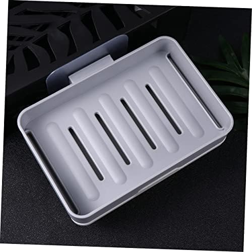Beatifufu Wall-Mounted Soap Dish Draining Holder Sturdy Dark Grey