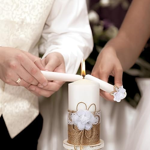 Zhehao 3 pcs Unity Candles with Holder Wedding Set