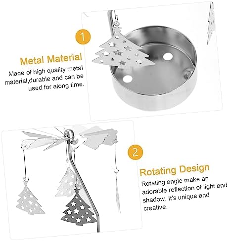 3Pcs Spinning Snowflake Candle Holder for Christmas