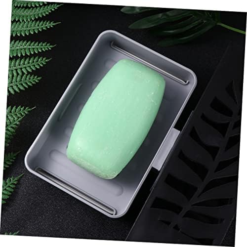 Beatifufu Wall-Mounted Soap Dish Draining Holder Sturdy Dark Grey