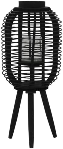 Freestanding Candle Lantern Holder with Stable Wooden Base
