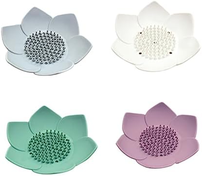 Healifty Grey Silicone Flower Soap Dish Holder 1