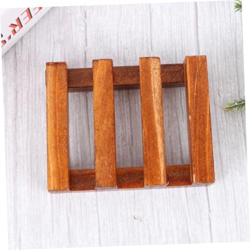 COOLHIYA Maple Wooden Soap Dish Holder for Bathroom Kitchen and Shower